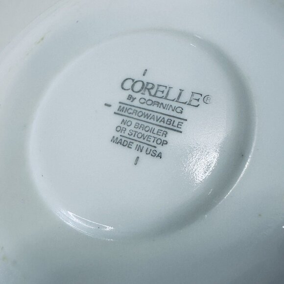 Corelle by Corning Green Rim White Swirl Callaway Ivy SET OF 3 Saucers 6 1/4" - Picture 8 of 14